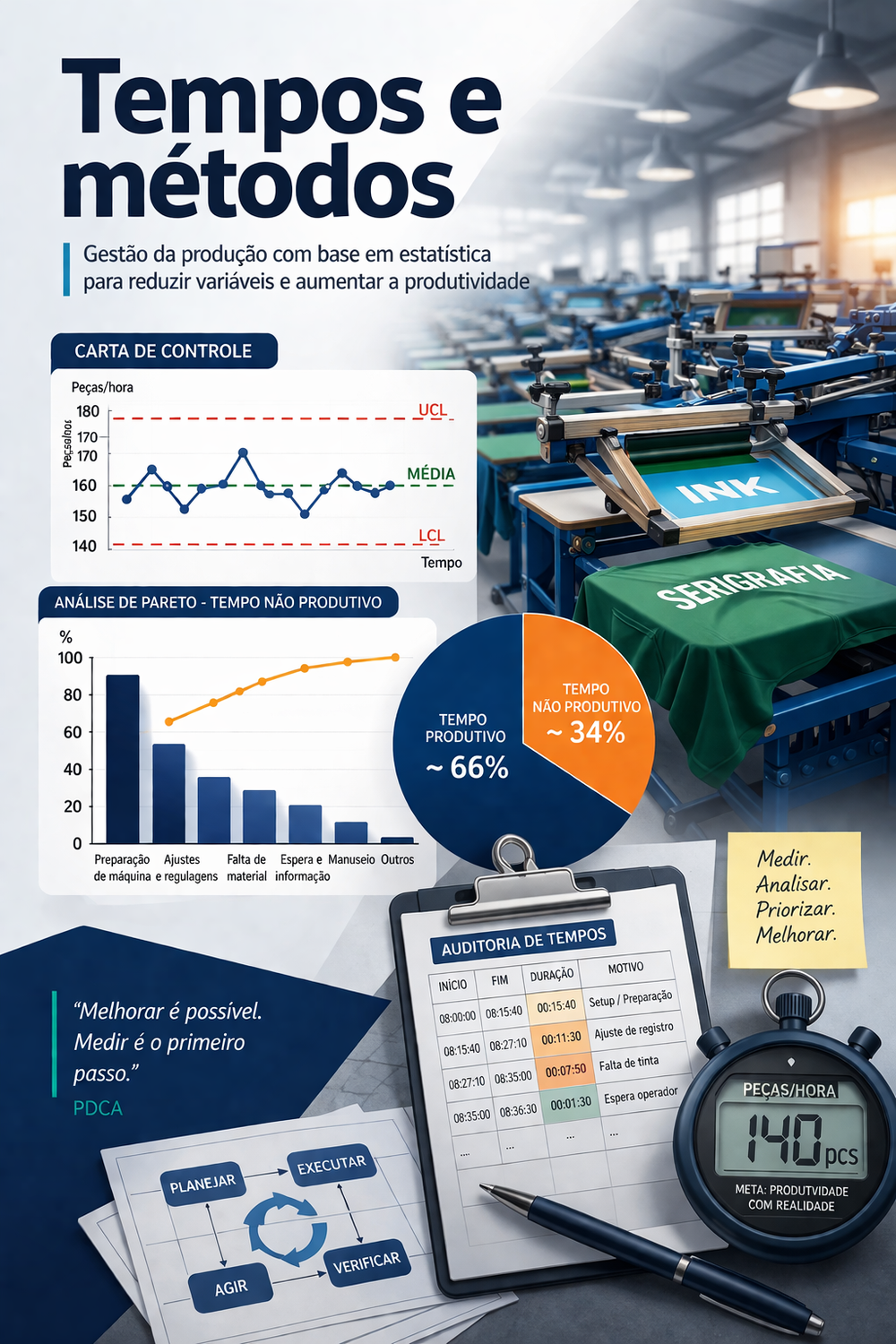 Gestão de Produção e Down-time na Serigrafia