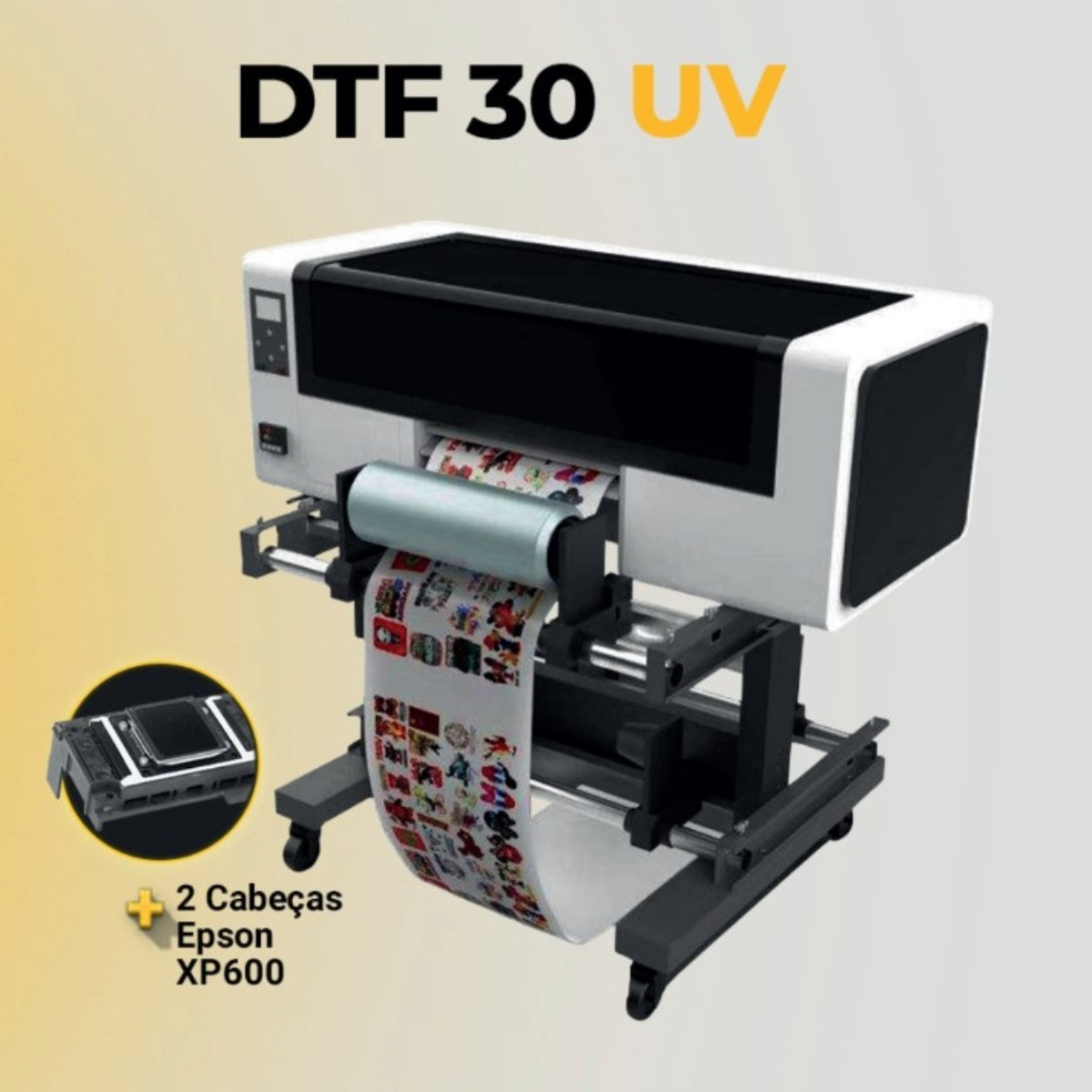 Impressora DTF 30 UV Vuze com 30cm de Boca e duas cabeças XP600 e PhotoPrint