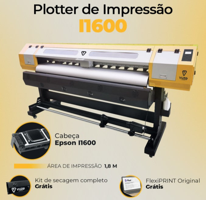 Plotter de Impressão Digital Sublimática 180cm Cabeça I1600 com Flexiprint