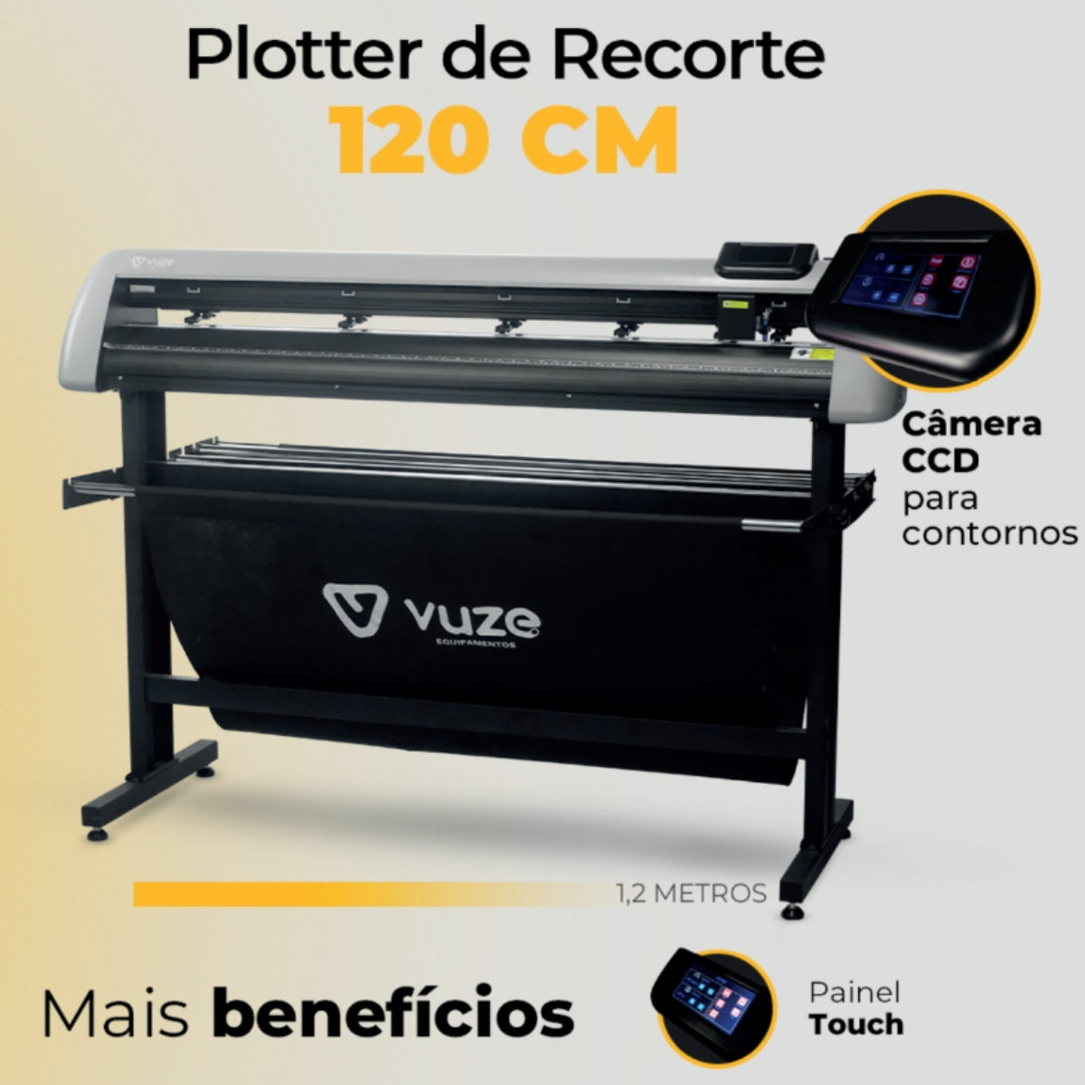 Plotter de Recorte 120cm Painel Touch Vuze-VCUT120CAM